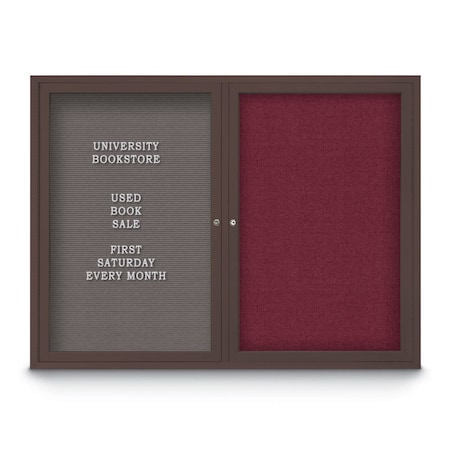 United Visual Products Corkboard, 24"x36", Pearl/Bronze UV402PLUS-BRONZE-PEARL